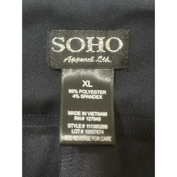 SOHO Apparel Ltd Women’s XL Pull-On Dress Pants Black Stretch Trousers - Picture 5 of 7